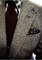 slim fit wool herringbone tweed tuxedos british style custom made mens suit tailor slim fit blazer wedding suits for mensuitpa