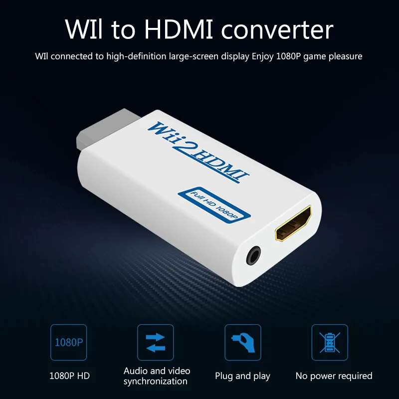 3 5 мм порт Hdmi адаптер Plug And Play HDMI 1080p Wii к преобразователь аудио коробка 720P и 1080P