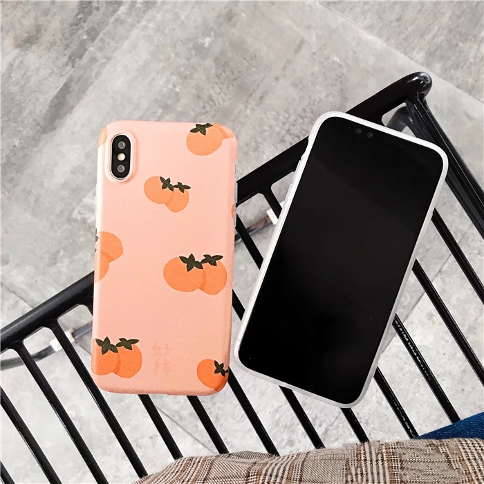 Свежий Оранжевый фруктовый чехол для телефона Iphone Xs Max Xr скраб мягкий силиконовый