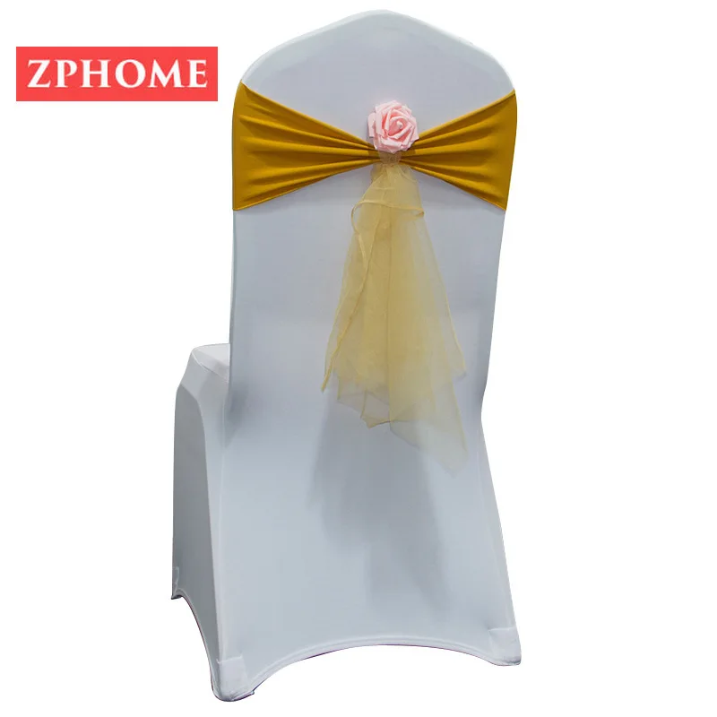 Без галстука эластичный ремень украшение стул на спинку роза газовая лента