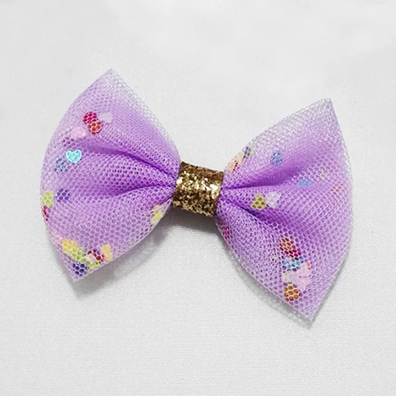 lilac 15 цветов Детские сетчатые банты для волос детские заколки шпильки с блестками Тюль Лук Аллигатор заколки для волос аксессуары для девочек - Цвет: lilac
