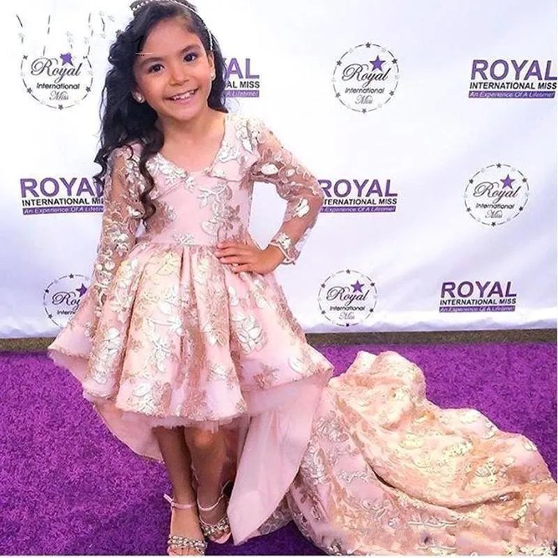 Платье с цветами для девочек платье аппликацией длинное театрализованного