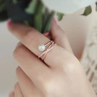 Женские изящные циркониевые жемчужины открытые Регулируемые кольца гальваническое золото розовое золото прекрасные качественные кольца в Корейском стиле