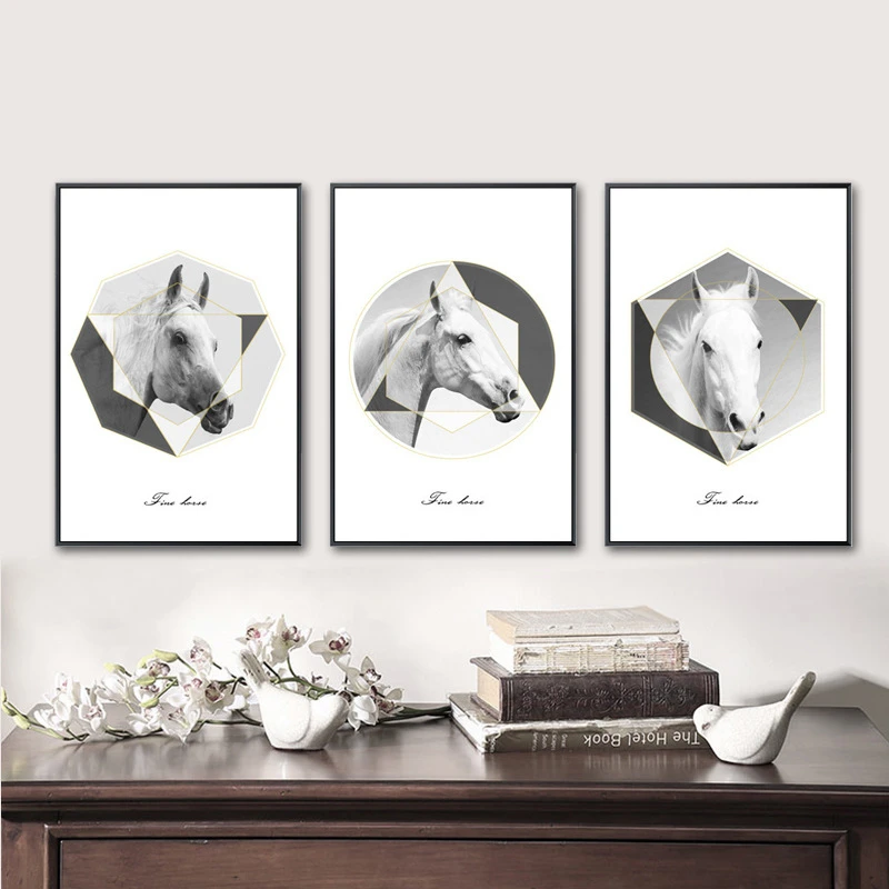 Скандинавский минимализм Геометрия черно белая живопись на холсте с