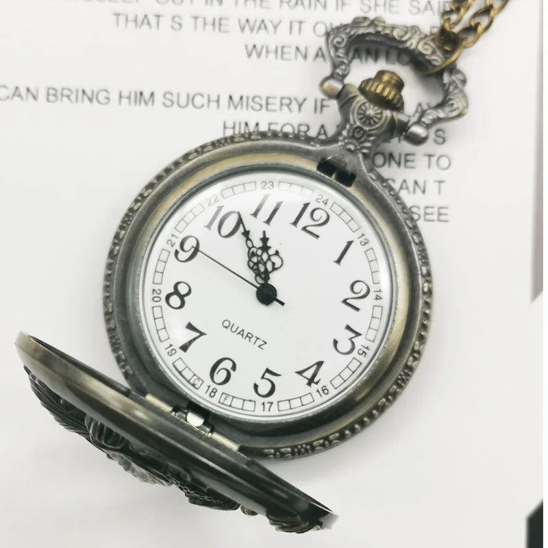 Карманные часы в ретро стиле с кроликом, винтажная антикварная цепочка-брелок из сплава, цепочка для свитера для мужчин и женщин CF1087