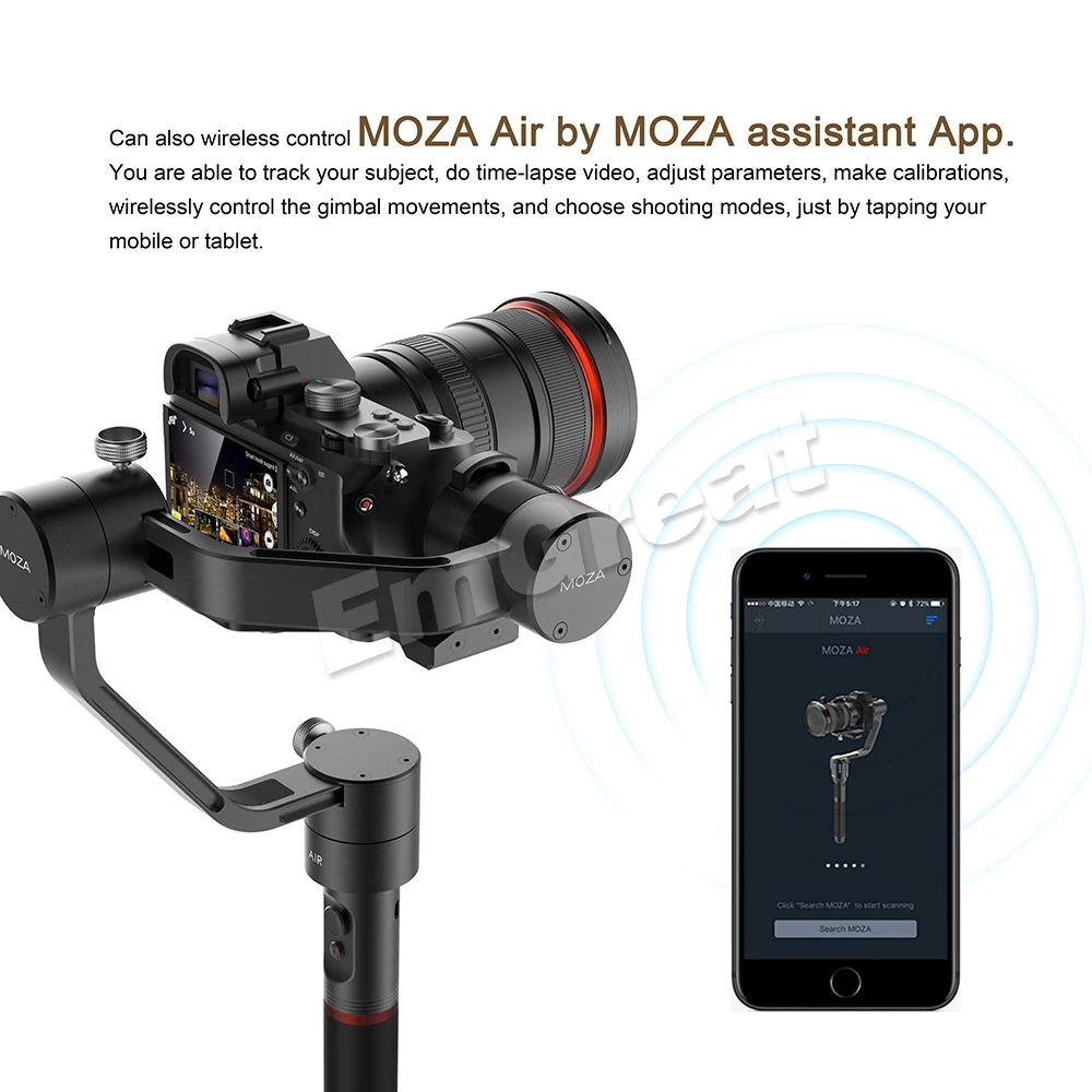 3-осевой Ручной Стабилизатор MOZA Air с двумя ручками для камер Canon Nikon SONY A7 нагрузка 3 2