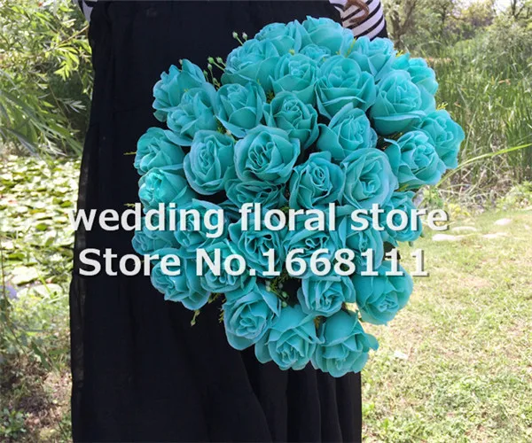 Искусственный мятно зеленый цветок розы Букет (36 головы/шт) цветы пластик Роза