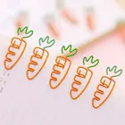 6 шт., креативные металлические зажимы для бумаги в форме моркови