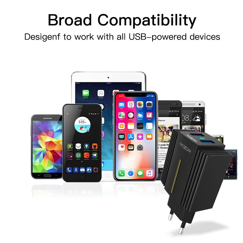 MOXOM USB зарядное устройство для iPhone, samsung, Xiaomi Mi, быстрая зарядка, смарт-настенное зарядное устройство, ЕС, Великобритания, зарядное устройство для мобильного телефона, зарядное устройство