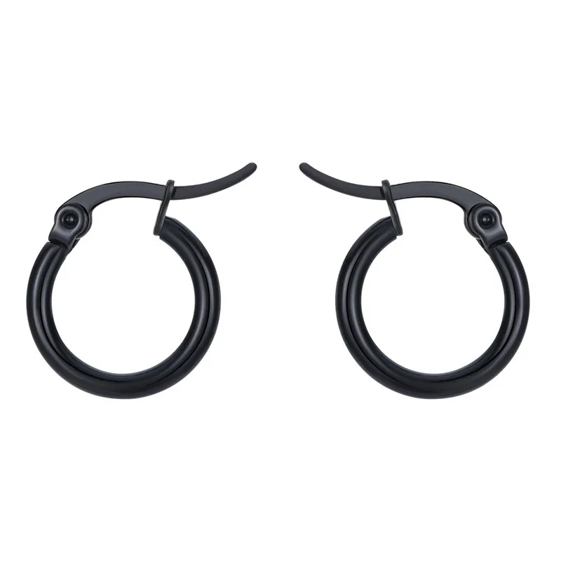 1 пара простые черные круглые мини маленькие серьги кольца модные золотого цвета