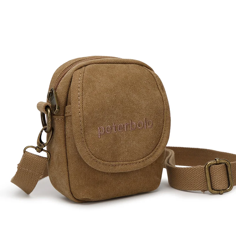 Peterbolo Mini Leisure Bag Vintage Canvas Men Shoulder Simple Travel Messenger Phone | Багаж и сумки