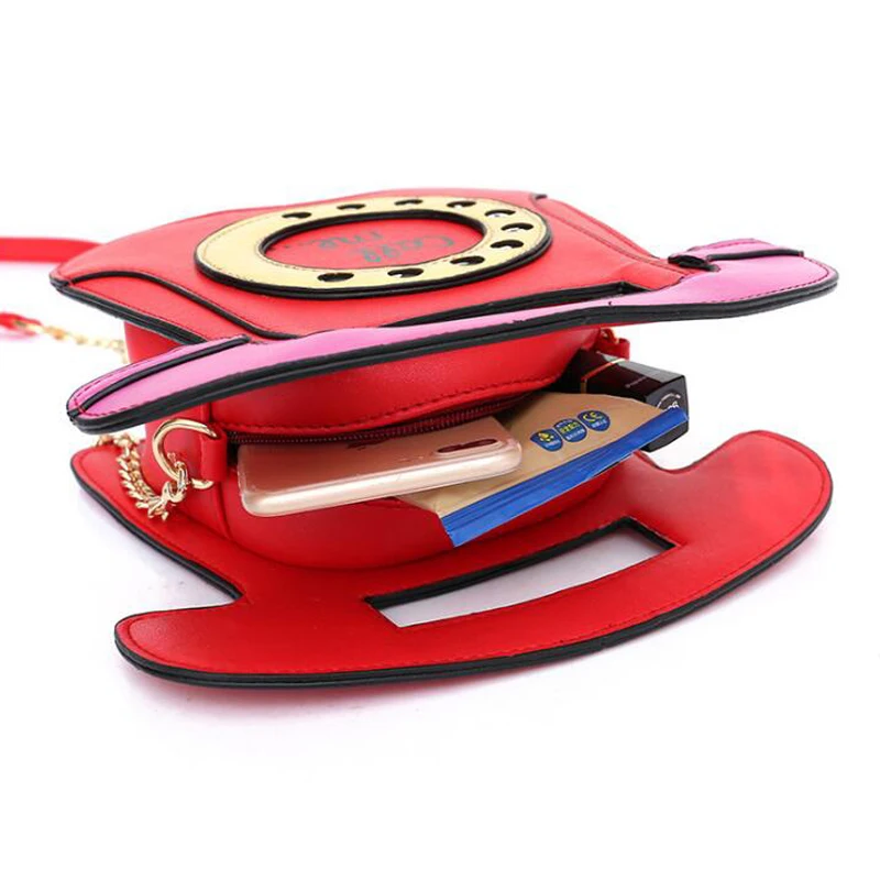 

Cute telephone pu leather mini crossbody lady shoulder messenger bag