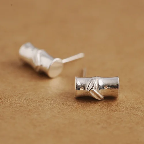 Женские бамбуковые серьги гвоздики sterlingSV 925 Корейская версия модных простых