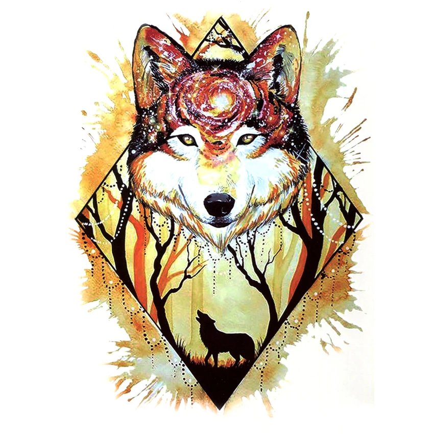 

5pcs Fores Wolf Waterproof Temporary Tattoo Sticker Animals The Flash Tatuagem Tatuajes Temporales A Prueba De Agua Tatoo Men