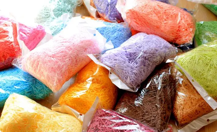 Fast Delivery 100g/bag Wedding Favor Box Filler Material Quality Raffia Shredding Silk Packaging Accessories | Дом и сад
