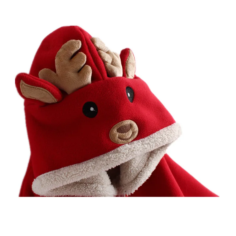 Высококачественный Рождественский детский плащ для девочек новогодний флисовый