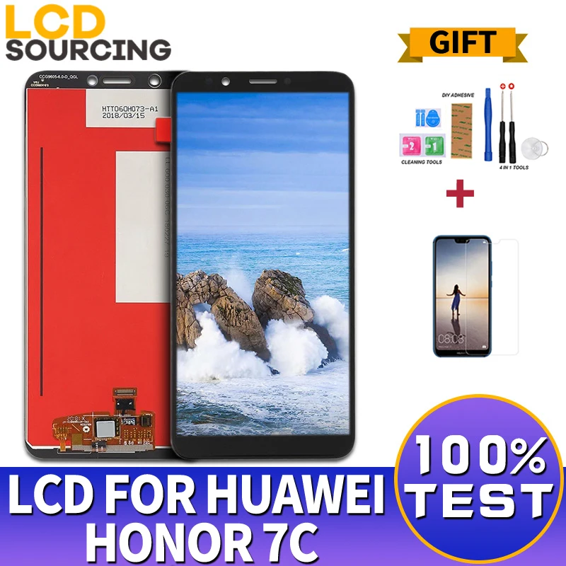 ЖК-дисплей 5 99 дюйма для Huawei Honor 7C с сенсорным экраном дигитайзер в сборе рамкой 7c