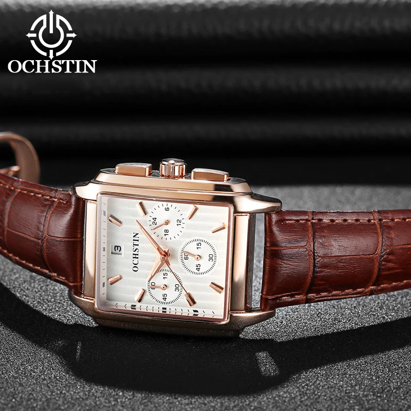 Часы наручные мужские кварцевые в стиле милитари с кожаным ремешком|clock brand|clock