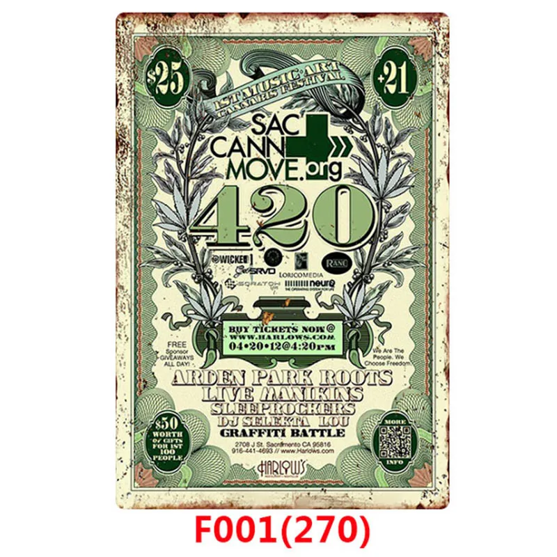 Темно-серый 1pc Weed Retro Metal Tin Signs Poster California Vintage Tinplate Poster Bar Cafe Wall Decoration Poster 20*30cm - Цвет: Темно-серый