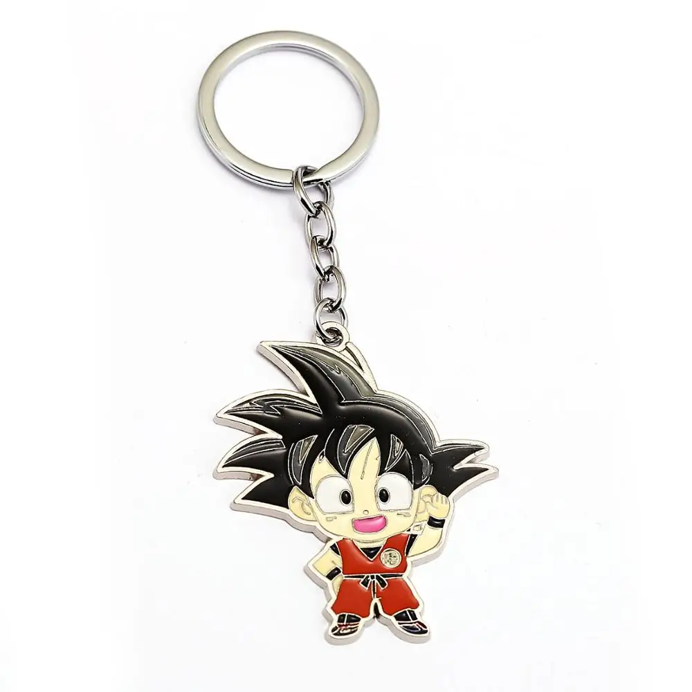 Dragon Ball Z брелок Сон Гоку кулон металлический брелок для ключей держатель для мужчин и женщин автомобиля брелок со стразами chaviro аниме ювелирные изделия - Цвет: Красный