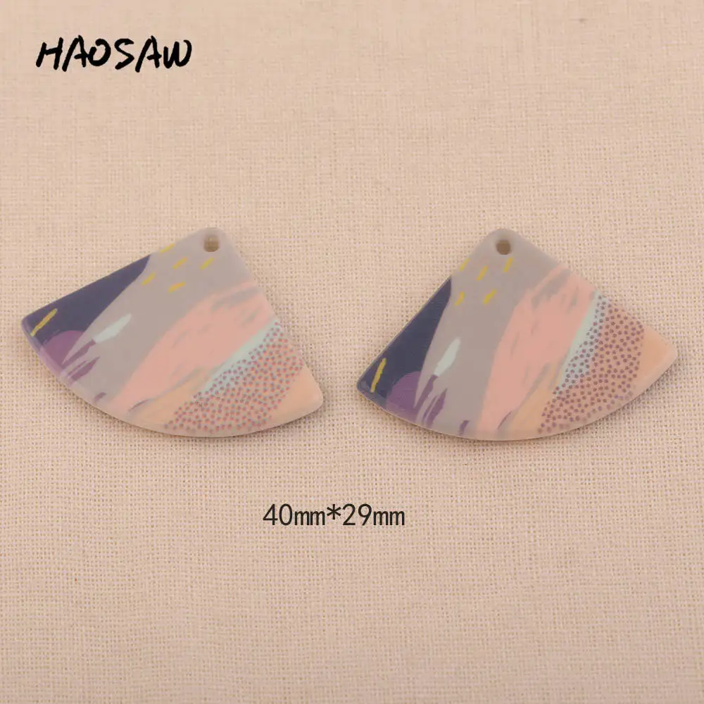 HAOSAW 40*29 мм 6 шт./лот дизайн вентилятора/секторные бусины ювелирные