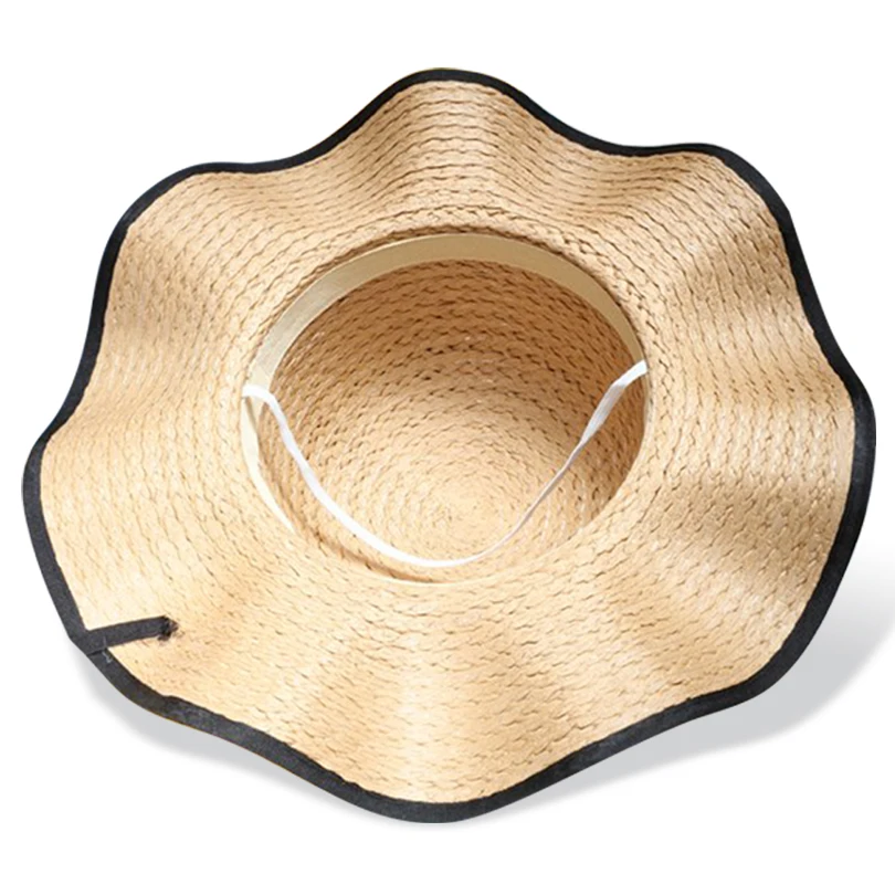 

dropshippHot sale summer bowknot Wave edge sun hats for women wide brim girls straw hats UV protection fashion lady's beach hat