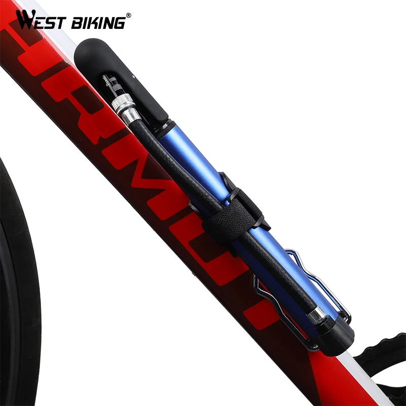 WEST BIKING Сверхлегкий Велосипедные насосы Алюминий сплав 100PSI Schrader (Шрадер)