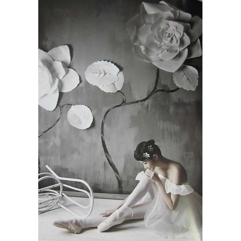 Виниловые тканевые художественные фоны на заказ с изображением цветов стену в