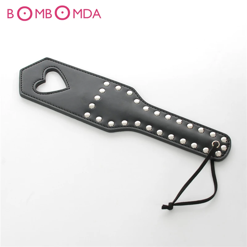 Heart Shaped Spanking Paddle Sex Flirt Racket Sexy Games Toy Leather Black Bondage Flog Whip Beat Submissive Slave Toys | Красота и
