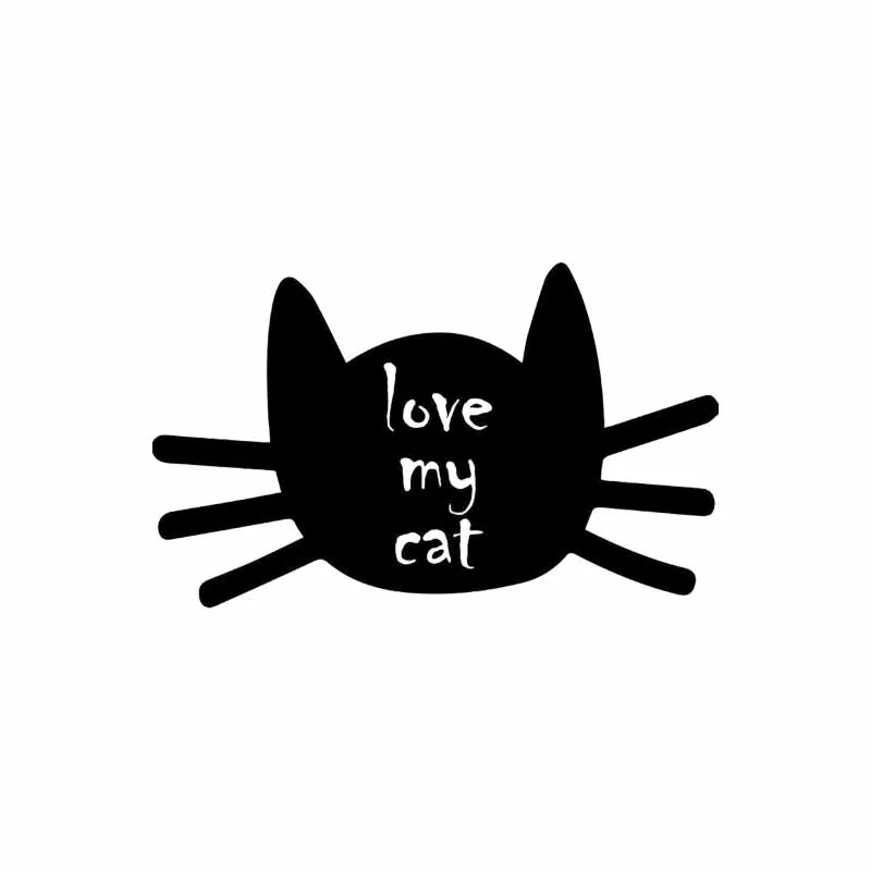 YOJA 23.3X14.2CM Love My Cat наклейки для унитаза стены Стикеры Китти кошачьей любимого