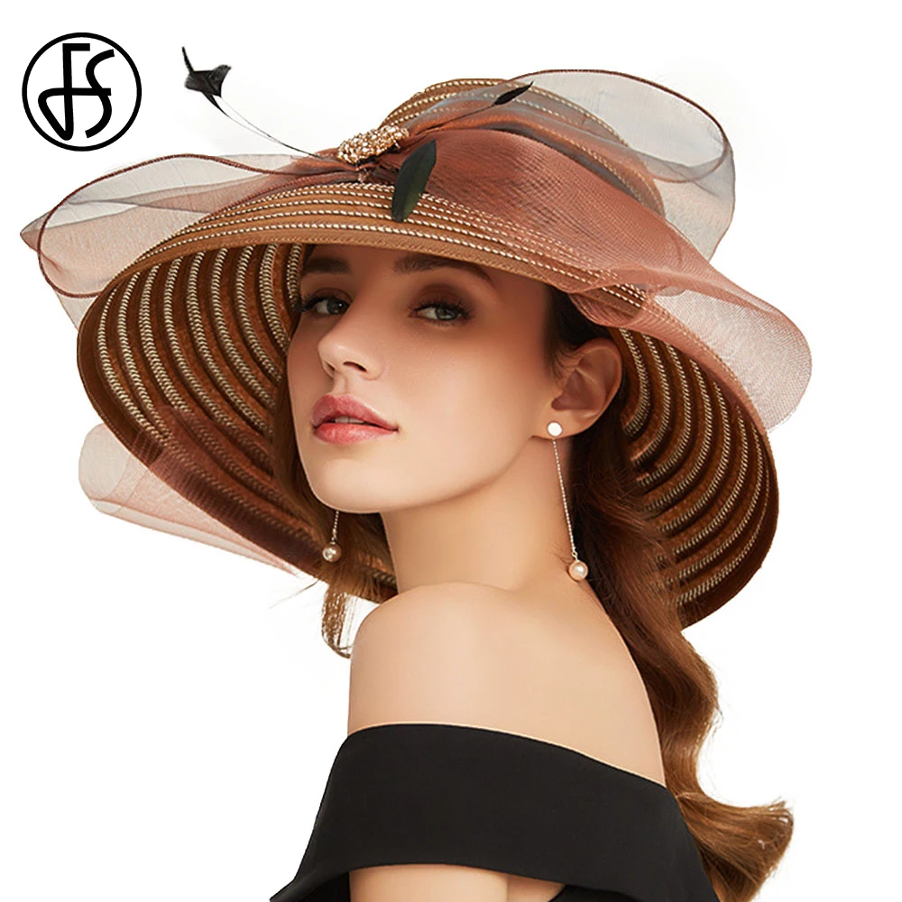 

FS 2019 New Wide Brim Panama Hat Casual Sunshade Straw Sun Hats For Women Summer Cap Floppy Foldable Bowknot Beach Visor Caps