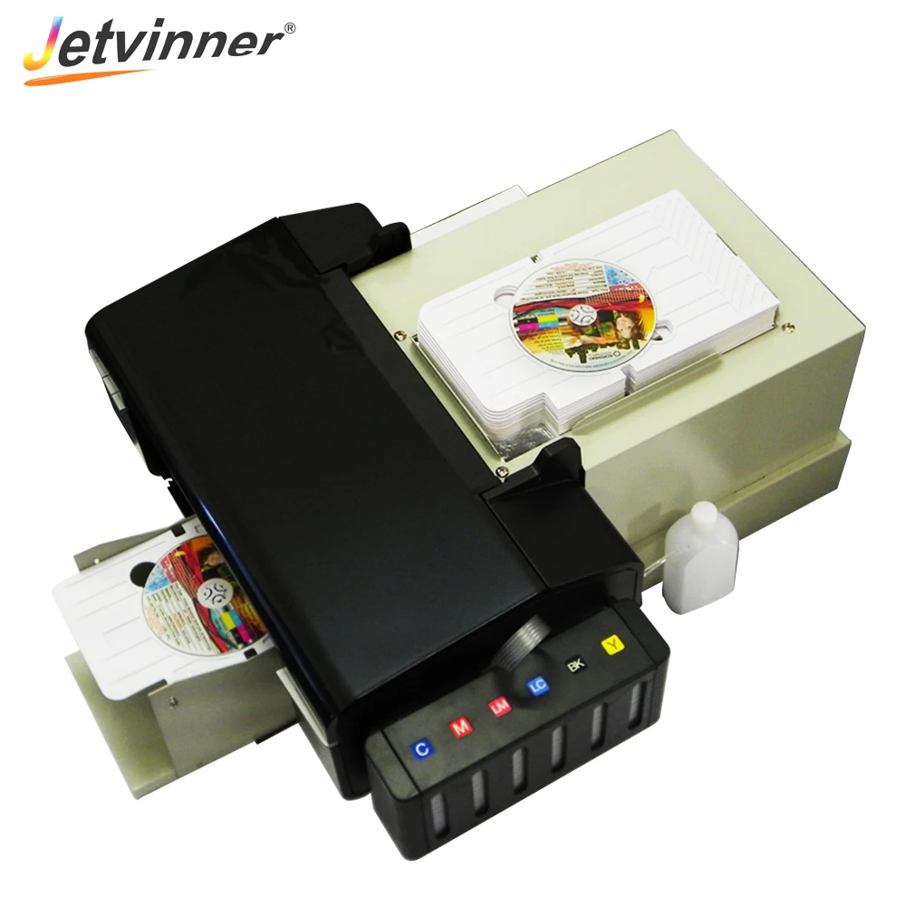 Автоматический цифровой принтер карт Jetvinner для CD ПВХ Epson L800 с 51 лотком CD/PVC