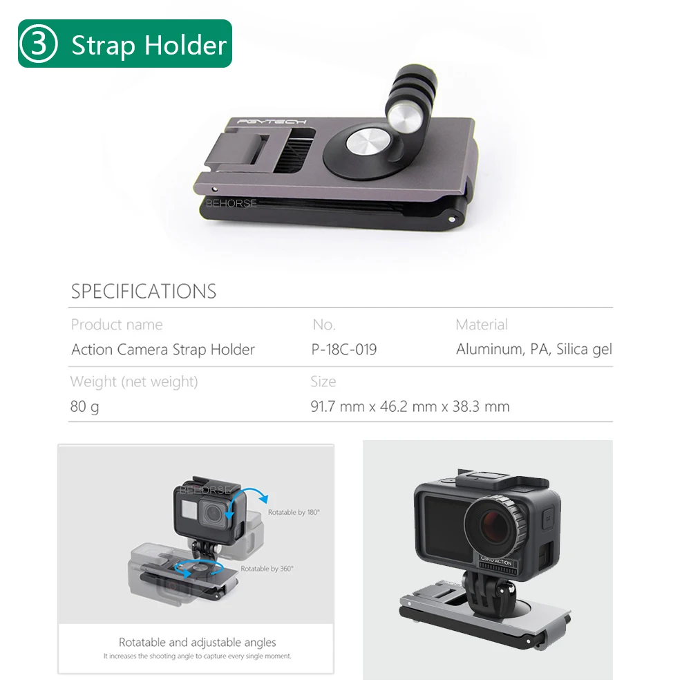 PGYTECH DJI Osmo экшн штатив селфи палка ремень держатель Чехол сумка для Gopro Hero 7 6 Insta360 One X Eken спортивный аксессуар для камеры