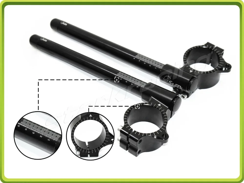 Мотоцикл 50 мм вилка трубки клип Ons Руль с ЧПУ рукоятки для Honda Kawasaki Yamaha Suzuki Aprilia Ducati Универсальный черный
