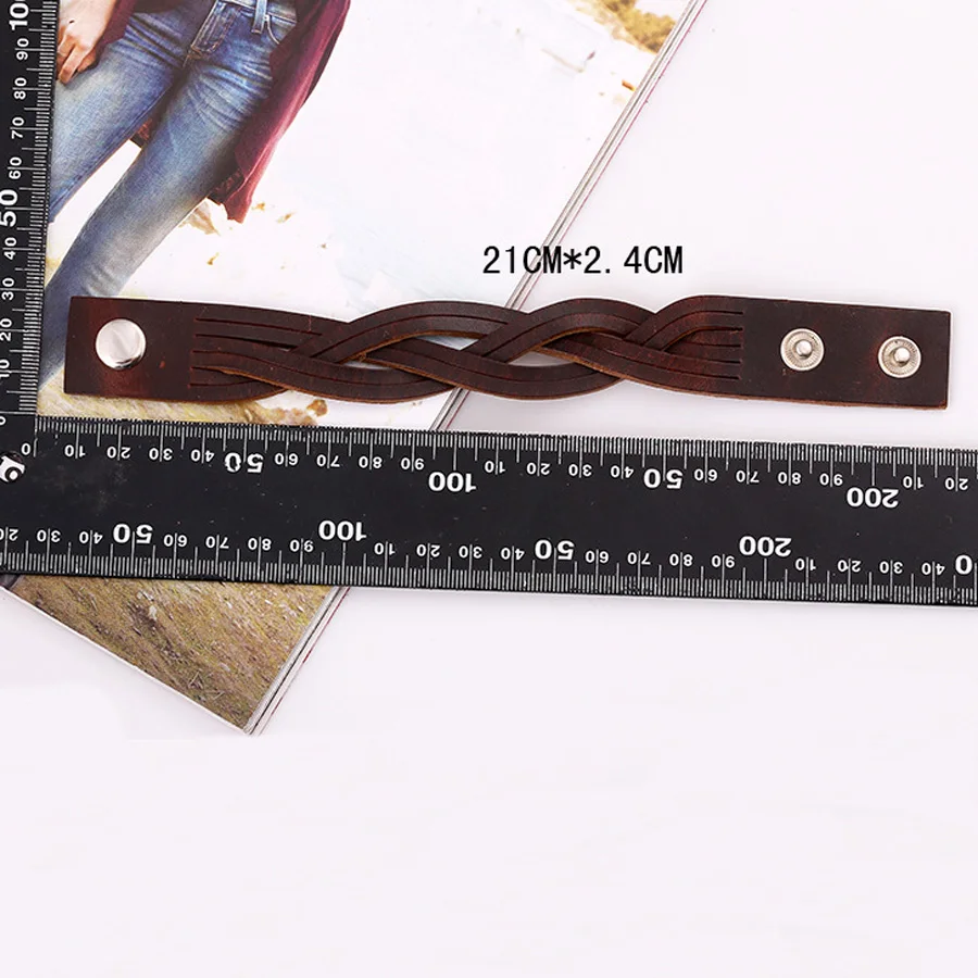 Креативные винтажные браслеты из натуральной кожи модные коричневые панковские