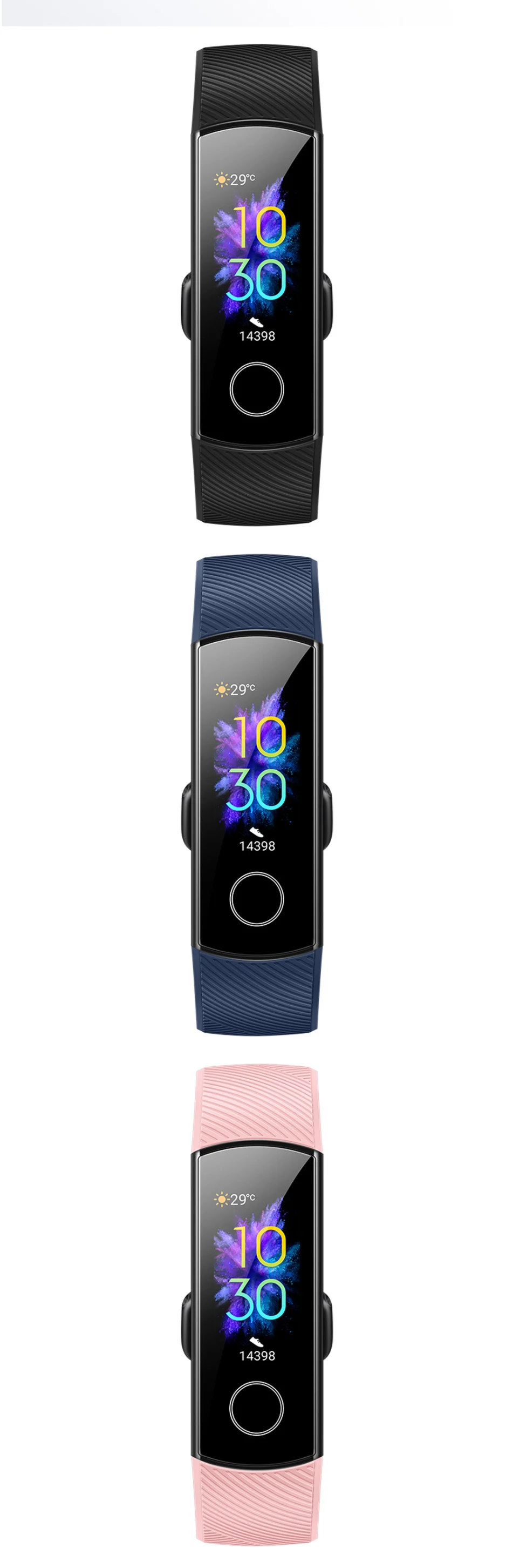 Бренд Honor band 5 датчик кислорода в крови AMOLED цветной экран водонепроницаемый Интеллектуальный спортивный браслет