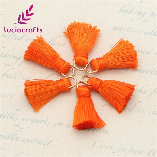 Orange 10pcs Lucia crafts 20 мм разноцветные варианты кисточка для ручной работы DIY материалы 10 шт/15 шт CI0203 - Цвет: Orange 10pcs