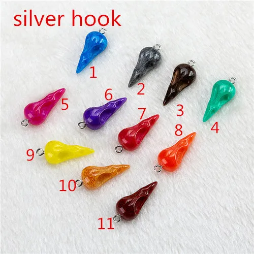 silver hook 30 шт. 24,5 мм* 12 мм милые многоцветные с плоской задней стороны смолы Череп Подвески идеально подходят для подвески, серьги diy Брелки - Окраска металла: silver hook