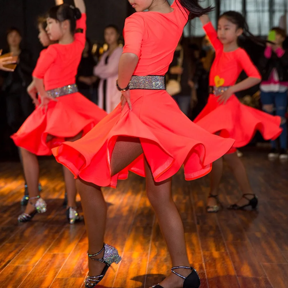 2020 платья для латиноамериканских танцев девочек красные юбки с арбузом детские