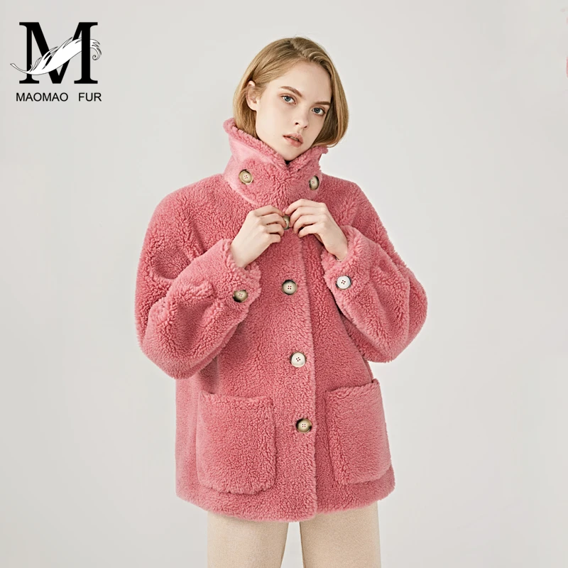 MAOMAOFUR шерстяное пальто зимняя новая модная длинная одежда женское теплое меховое пальто без рукавов Женская качественная куртка из овечьего меха