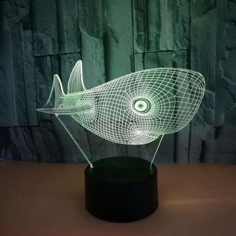 3d ночник с рисунком Кита сенсорный светодиодный светильник дистанционным