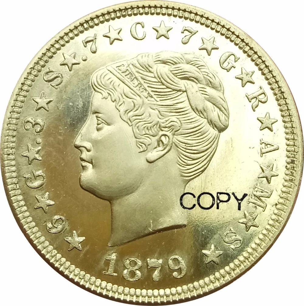 1879 Соединенные Штаты Америки E PLURIBUS UNUM One Stella 4 доллара Золотая монета 400 центов DEO