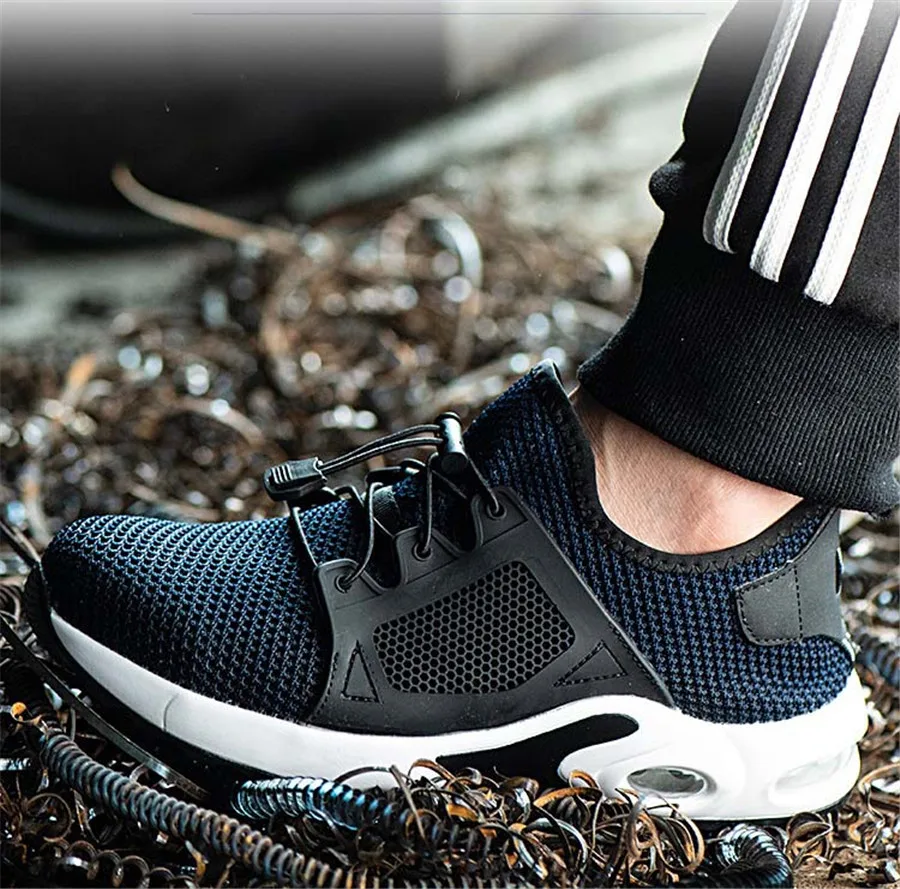 Dropshipping Indestructible Breathable Mesh Safety Shoes Men Women Puncture Proof Sneaker Steel Toe Work Boots Plus Size 36-48
