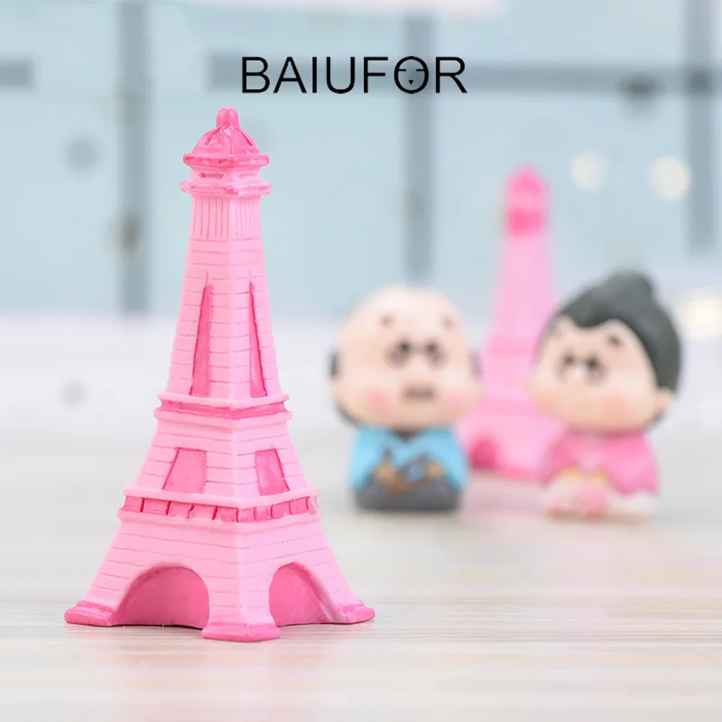 BAIUFOR Architecture розовая башня Террариум фигурки DIY Мини Сказочный Сад миниатюрные