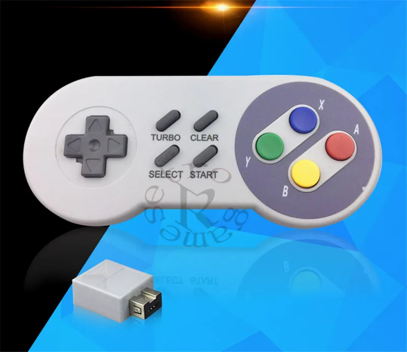 

2pcs/lot Wireless Controller for Super Nes Mnini Classic Edition Purple Button 2.4G Wireless Gamepads Receivers for SNES Mini