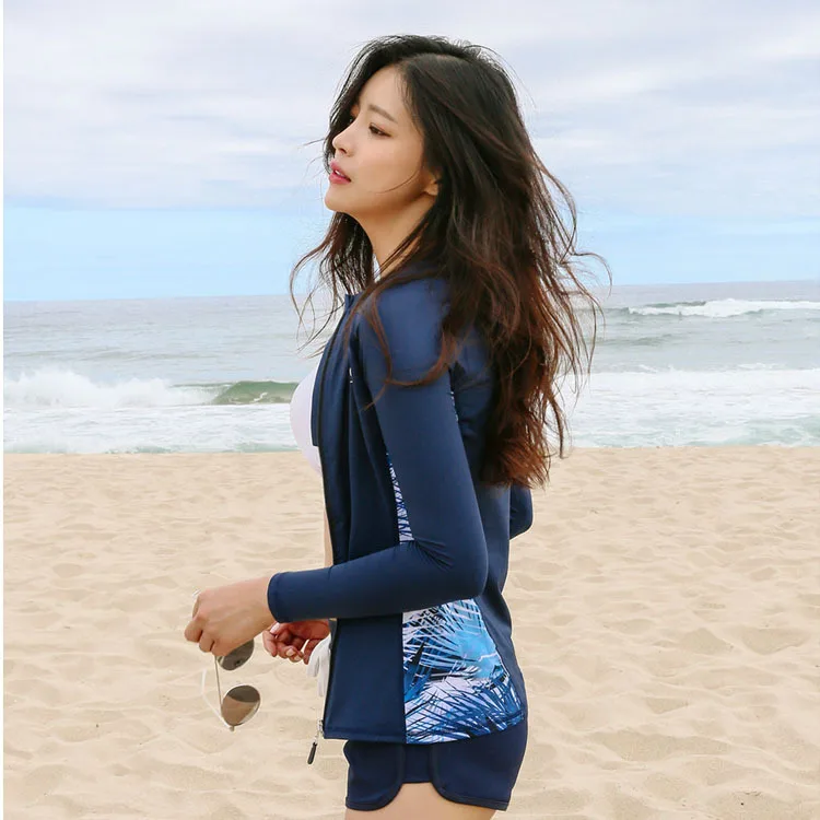 Купальник с длинным рукавом для женское танкини Rashguards купальный костюм рубашки бикини Rashguard плюс размер купальники одежда серфинг