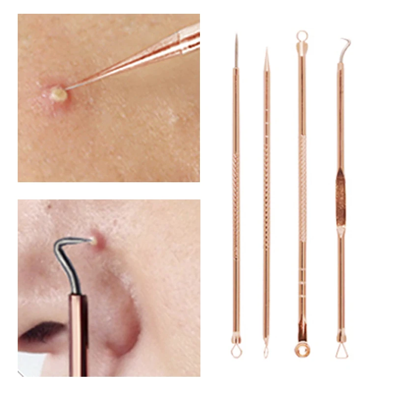 Игла для удаления прыщей от акне угрей экстрактор и комедонов игла лечения 4 шт.| |