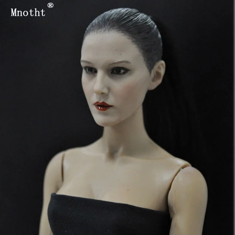 

Mnotht 1/6 Europe long Hair ponytail Girl head Carved KM13-11 model long Hair ponytail toy Head Sculpt doll for 12'' soldier