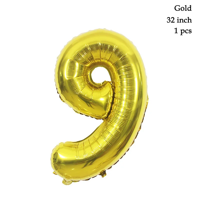 gold 9 Серебристые, черные вечерние шары на 30 дней рождения, золотые, черные, вечерние, декоративные шары на 30, 40, 50, 60, 70, вечерние шары с цифрами - Цвет: gold 9
