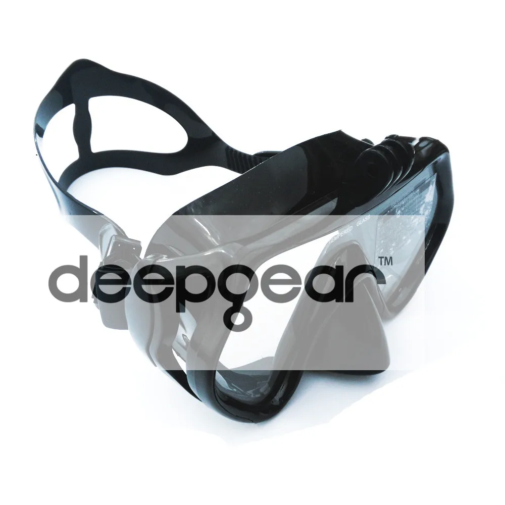 Deepgear камера маска для дайвинга С Одним Окном закаленная Для Взрослых Черная